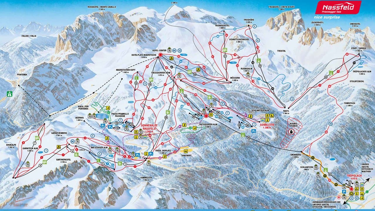 Nassfeld ski map